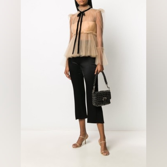 KHAITE Tie-Fastening Sheer Blouse size 4 - Picture 4 of 7